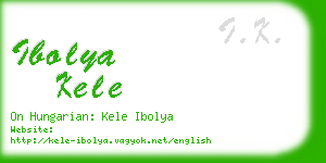 ibolya kele business card